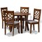 Baxton Studio Mya Grey Upholstered and Walnut Wood 5-Piece Dining Set 172-9875-10895 - alternate 7